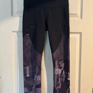 Under Armour Black and Purple Graphic Capris